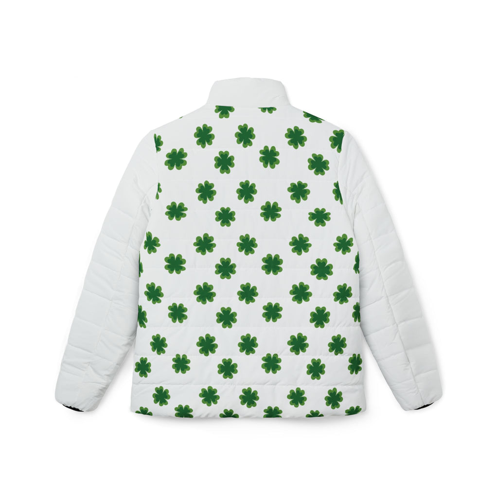 Women’s Puffer Jacket — Green Shamrock All-Over Print (St. Patrick’s Day)
